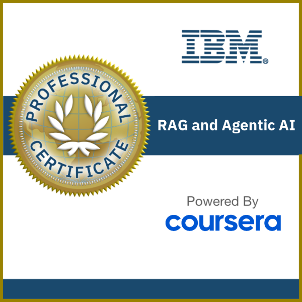 IBM badge: RAG and Agentic AI Professional Certificate